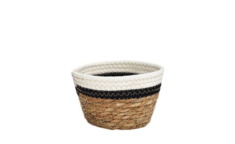 Mirage cestino in fibra naturale Ø16 cm--Bianco-Fibra naturale