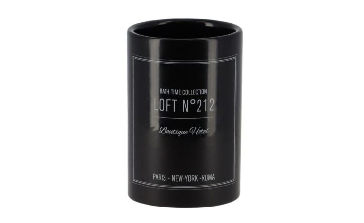 Loft bicchiere bagno nero h11 cm --Nero-Dolomite