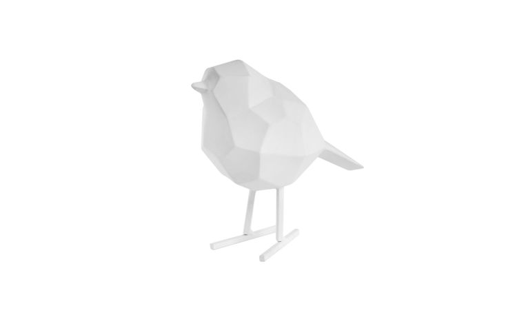 Statua uccello in poliresina bianco h13--Bianco-Poliresina
