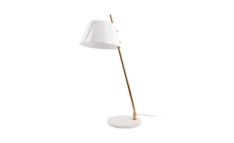 Savy lampada da tavolo smaltata bianca h53 cm--Bianco-Ferro