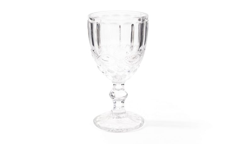 Classic calice in vetro trasparente decorato