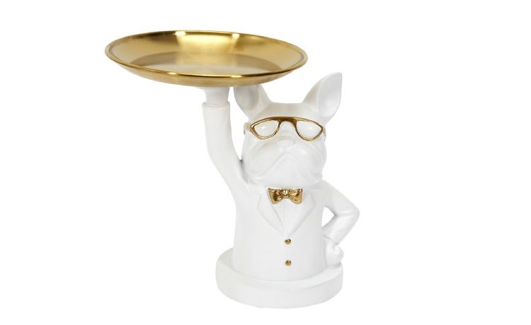 Tray bianco vassoio decorativo 19x23