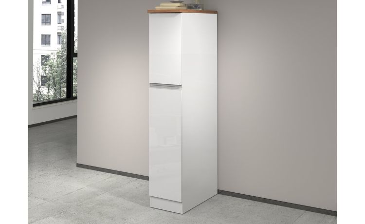 Snack armadio porta spezie bianco lucido/rovere h165 cm--Bianco--165 cmx30 cm