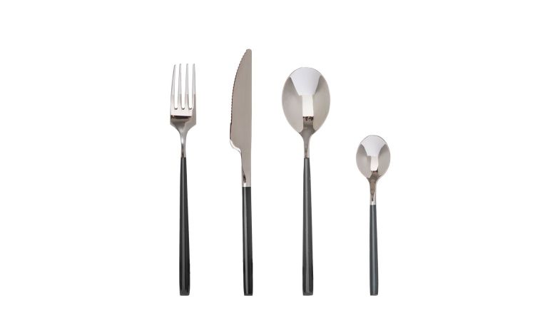 Lya servizio 24 posate in acciaio inox nero- -Nero