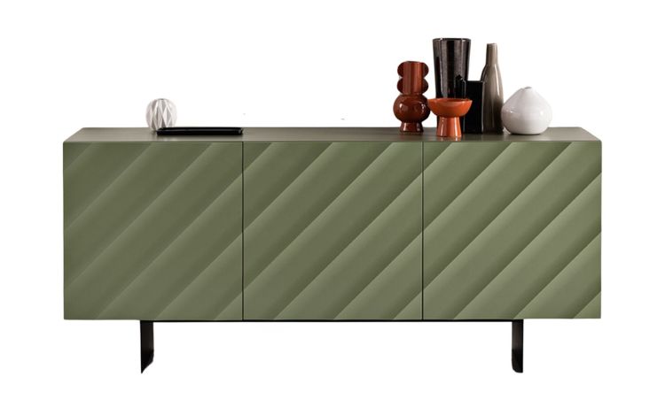 Zen madia verde -Struttura in nobilitato tinta unita -Verde-Mdf-80 cmx180 cm