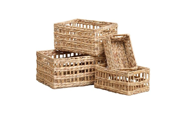 Mais cesta rettangolare fibra naturale 40x30 cm- -Beige-Fibra naturale-20 cmx40 cm