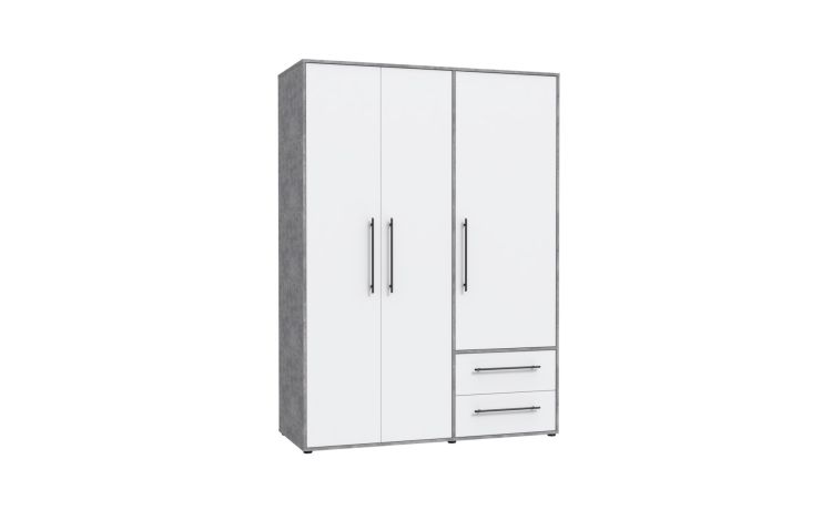 Hide armadio multiservizio bianco opaco/cemento--Bianco-Nobilitato-200
