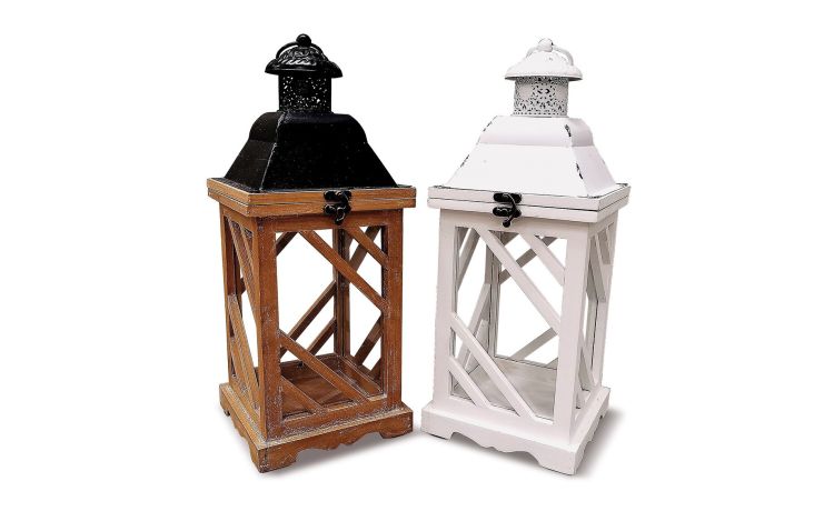 Baita lanterna h41 cm colori assortiti---Legno-41 cmx17 cm