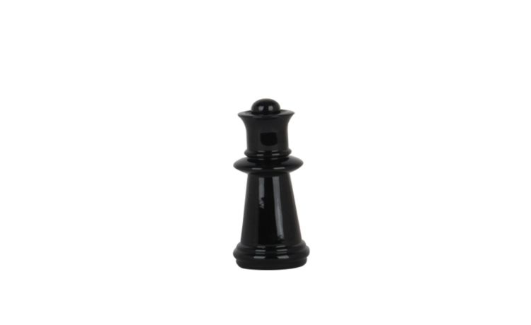 Scacco Regina oggetto decorativo nero H15 cm- -Nero-Resina