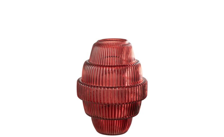 Max vaso in vetro rosso L--Rosso-Vetro-30 cmx23 cm