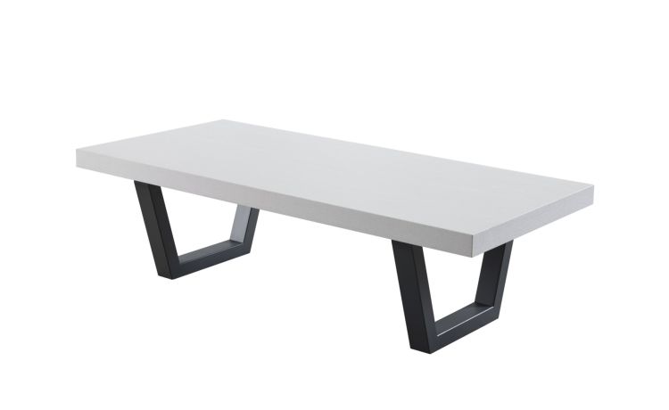 Ariel tavolino rettangolare piombo/nuvola frassino--Bianco-Pannello-35 cmx120 cm