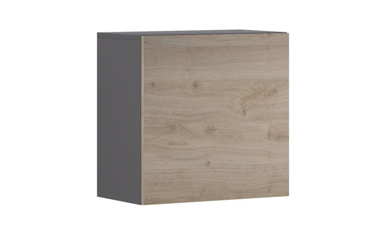 Sofia pensile 1 anta titanio e rovere cadiz--Legno naturale-Nobilitato-60 cmx60 cm