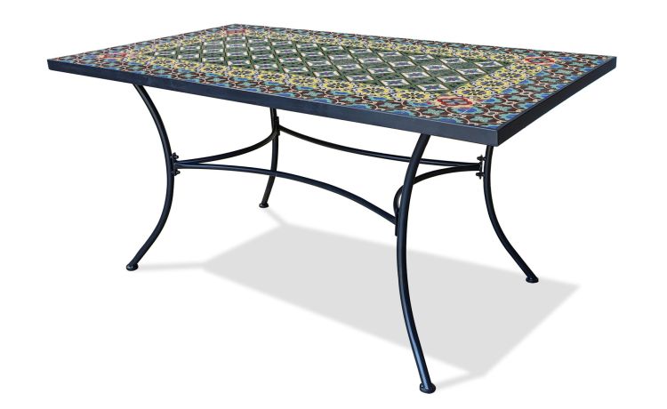 Ginger tavolo in metallo nero 160x190 cm--Multicolore-Metallo-75 cmx160 cm