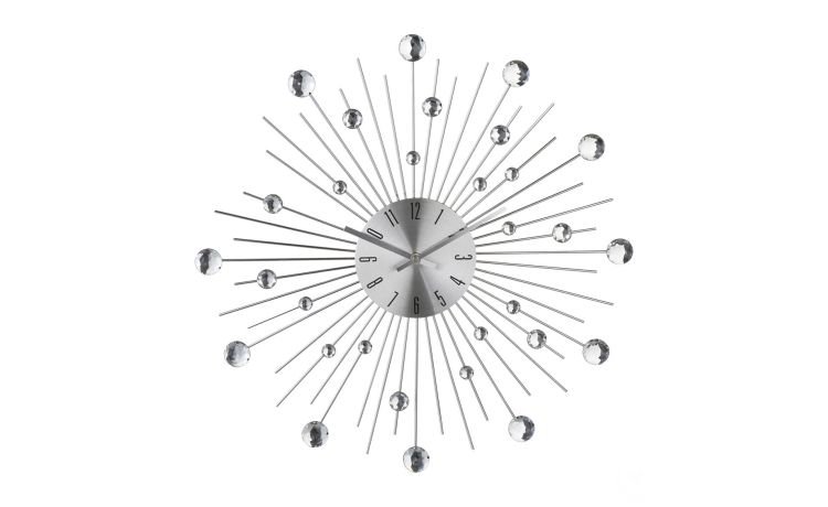Strass orologio metallo argento Ø50 cm