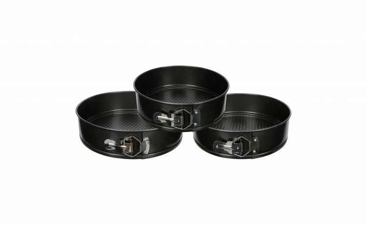 Set 3 tortiere apribili- -Nero-Alluminio