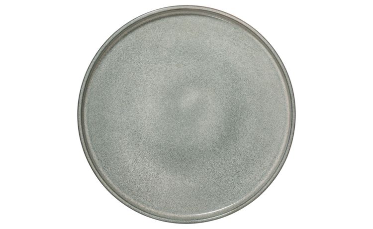 Terre piatto piano in gres grigio Ø27 cm- -Grigio-Gres