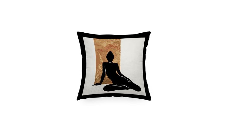 Moma cuscino motivo donna 48x48 cm--Multicolore-100% Poliestere-48 cmx48 cm