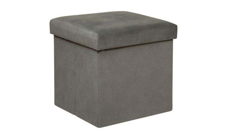 Lilou pouf in mdf grigio 40x40 cm--Grigio-Mdf