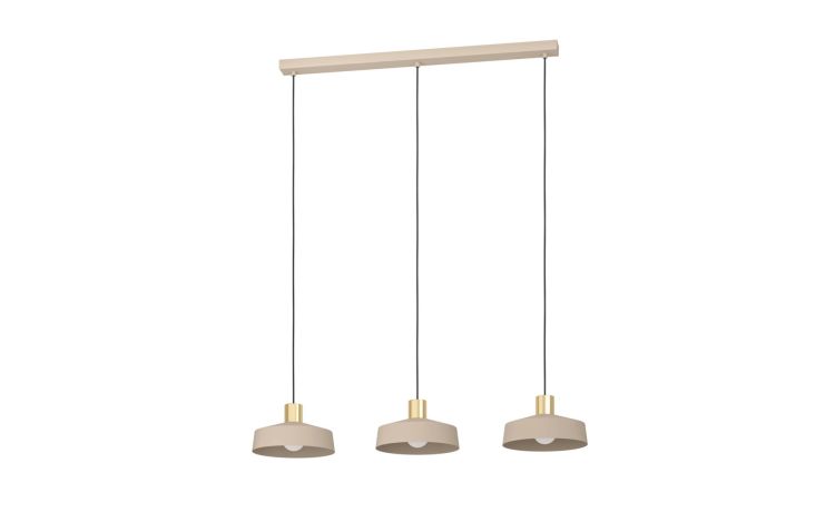 Valdiola 3 lampade a sospensione h110 cm--Sabbia-Acciaio-110 cmx93 cm