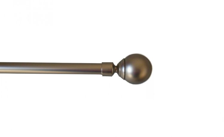 Palla kit asta da tenda estensibile 110-220 cm- -Argento-Alluminio