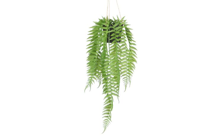 Felce pianta artificiale con vaso h66 cm--Verde-Plastica