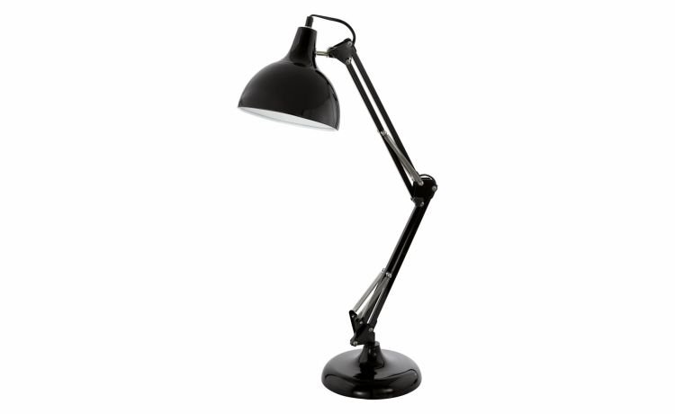 Borgillio lampada da tavolo in metallo nero 40W