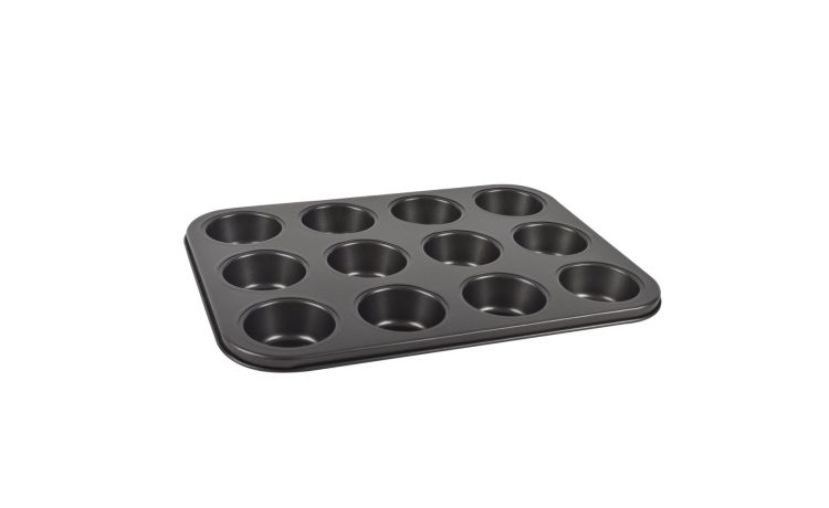 Stampo 12 muffin antiaderente in carbon steel---Acciaio