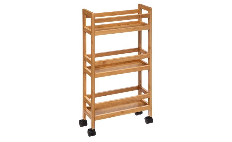 Oliver carrello 3 ripiani in bamboo H74 cm- -Legno naturale-Bamboo-74