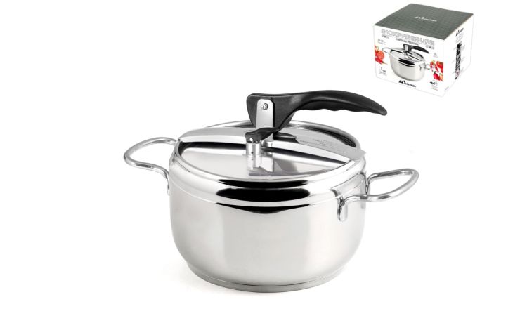 Inoxpran pentola a pressione 5 lt--Grigio-Acciaio inox