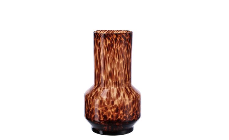 Leopard vaso in vetro ambra h39 cm--Ambra-Vetro