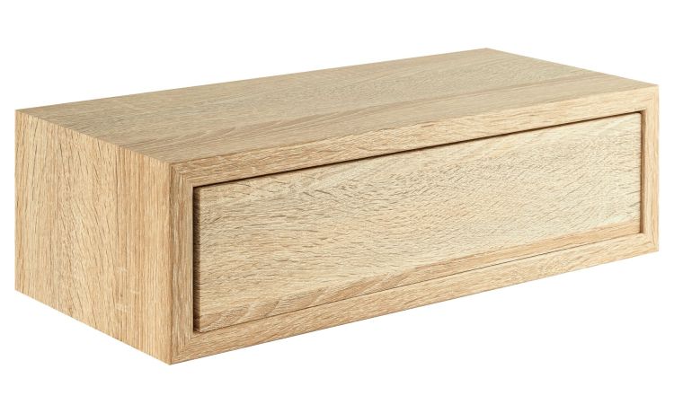 Lego mensola con cassetto mdf rovere 45x20 cm- -Legno naturale-Mdf-13