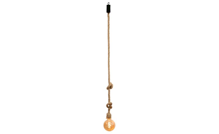 Simona sospensione solare 1 luce in corda- -Beige-Juta-180 cmx12 cm