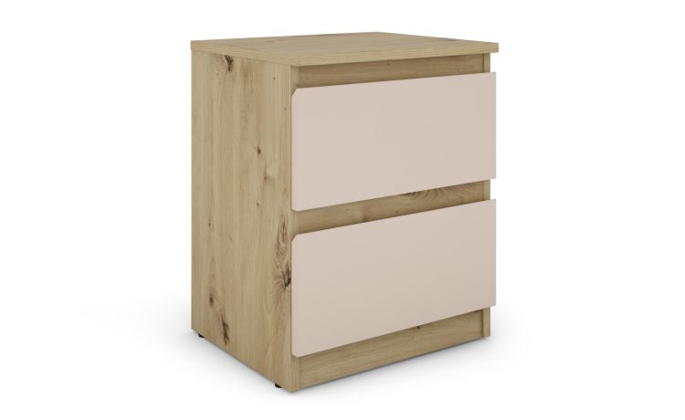 Delia comodino 2 cassetti rovere artisan/cachemire