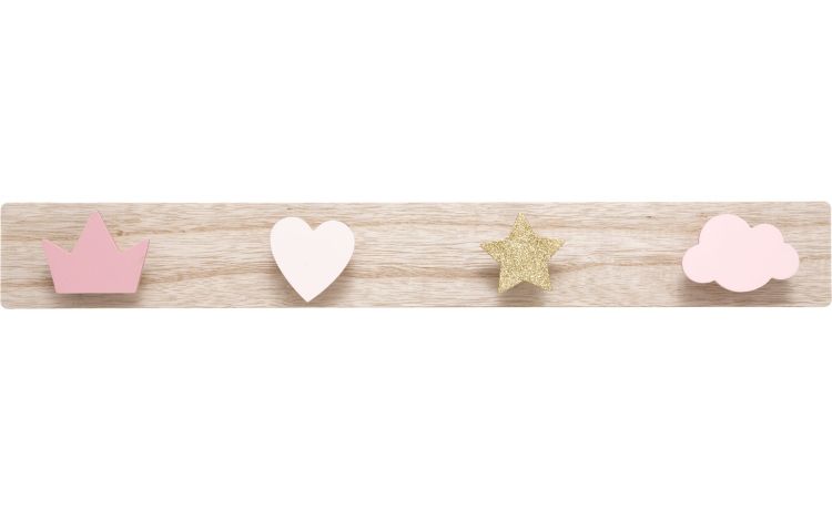 Shapes appendiabiti per cameretta 4 ganci- -Multicolore-Mdf-7 cmx55 cm