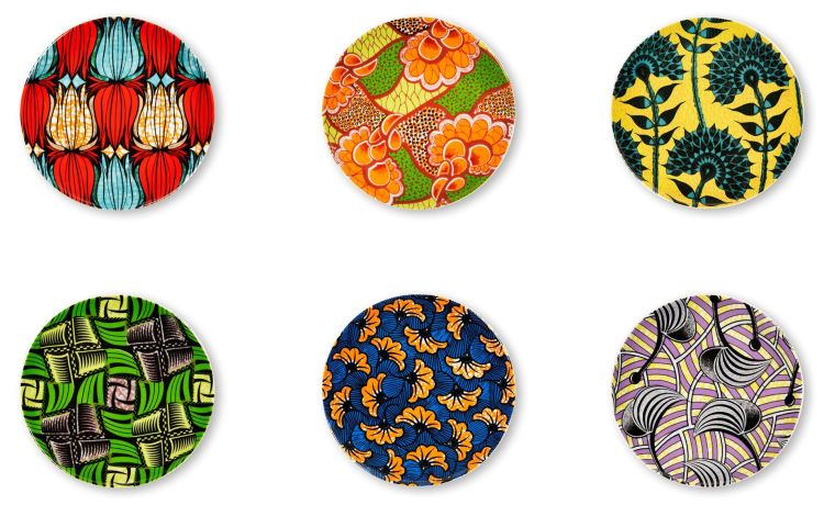 Afrika 6 piattini in porcellana colorati 15 cm- -Multicolore-Porcellana