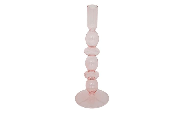 Candeliere in vetro rosa H25