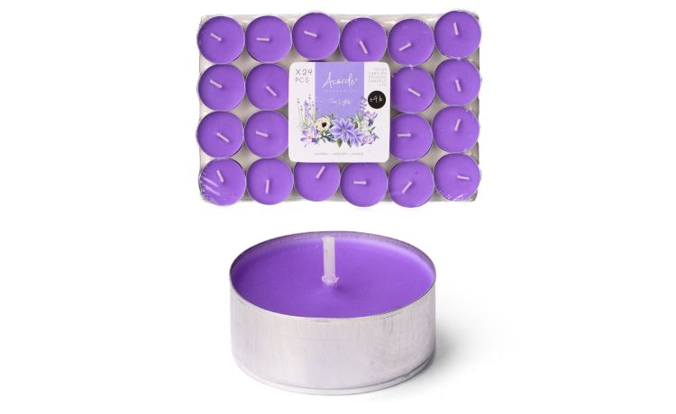 Set 24 pezzi Tea-light Lavanda--Viola-Cera