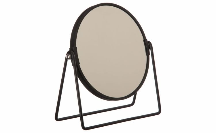 Specchio d'appoggio in metallo nero H20,5 cm