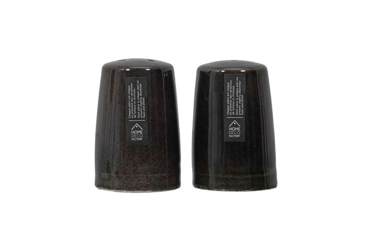 Greta set condimento in gres nero Ø6 cm--Nero-Gres