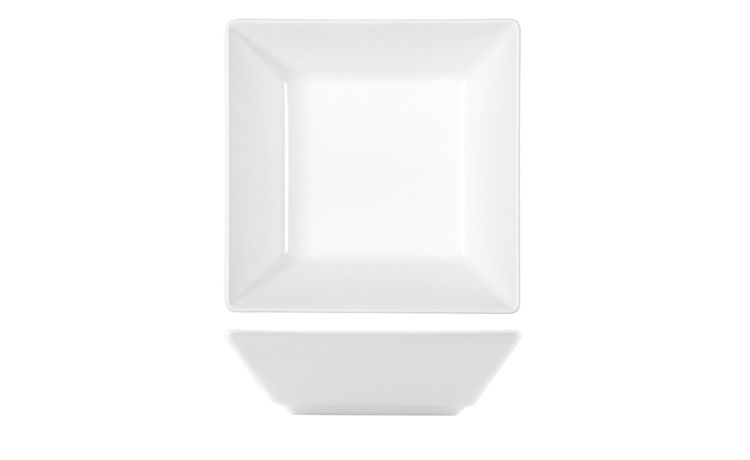 Boston piatto fondo in gres bianco 17x17 cm- -Bianco-Gres-17 cmx17 cm