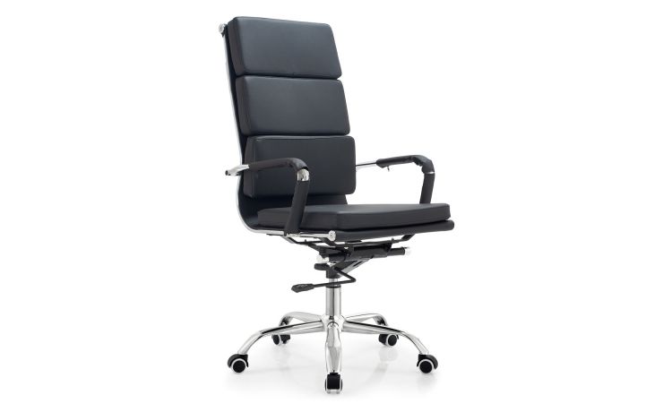 Mito2 poltrona presidenziale in similpelle nera-Elevazione a gas-Nero-Metallo-107