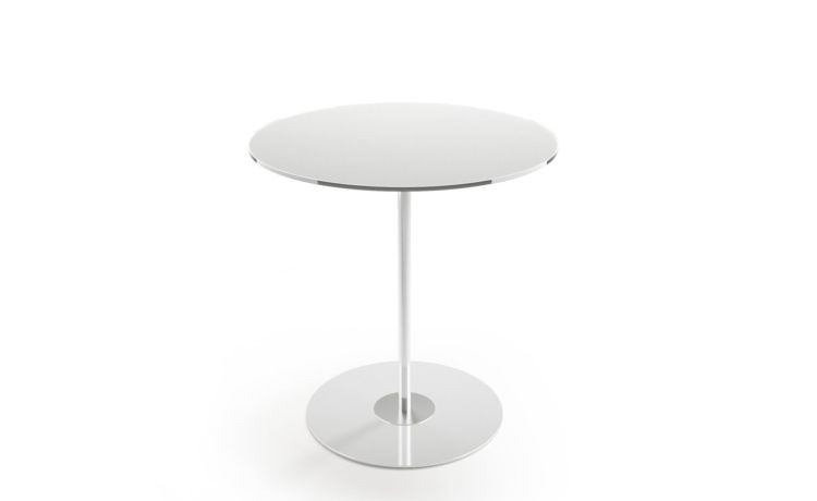 Glass tavolino Dallia rotondo bianco h44 cm--Bianco-Vetro
