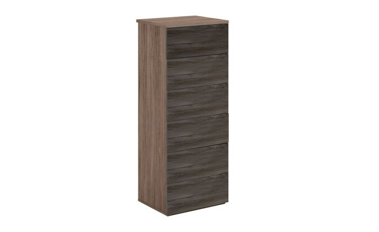 Mia settimino 6 cassetti noce biondo / ossido -In pannello nobilitato-Legno scuro-Nobilitato-117 cmx48 cm