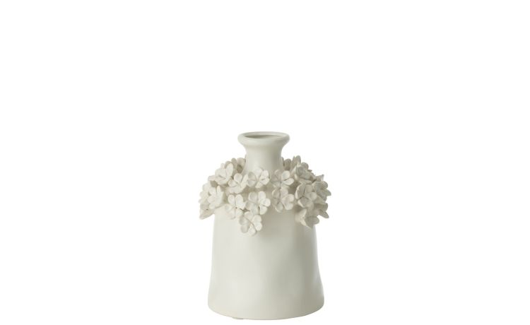 Yucca vaso con fiore in ceramica bianca--Bianco-Ceramica-23 cmx17 cm