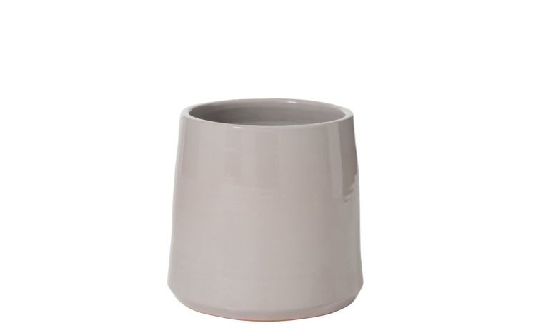 Porta vaso tondo in ceramica grigio Ø29 cm--Grigio-Ceramica