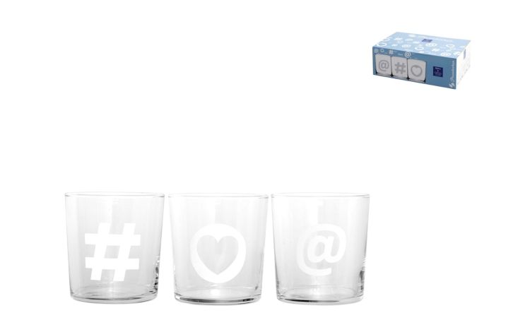 Social set 6 bicchieri in vetro 36 cl--Trasparente-Vetro