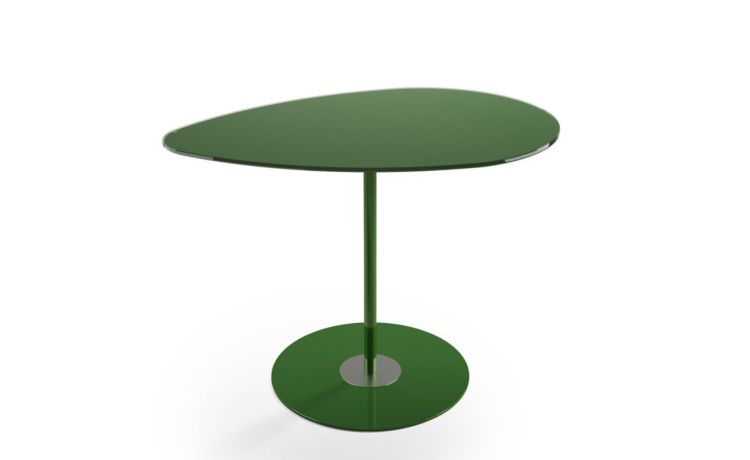 Glass tavolino Dallia a goccia verde h44 cm--Verde-Vetro-44 cmx40 cm