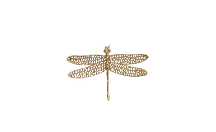 Libellula decorazione in oro lucido 36x24 cm--Oro-Metallo-4 cmx36 cm