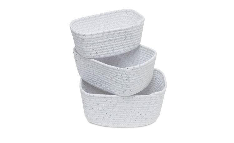 Fairbanks cesta bianca S--Bianco-Cotone-10 cmx16 cm