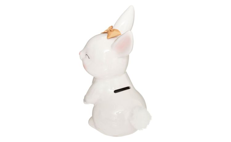 Coniglio salvadanaio in dolomite bianca - -Bianco-Dolomite-22 cmx14 cm